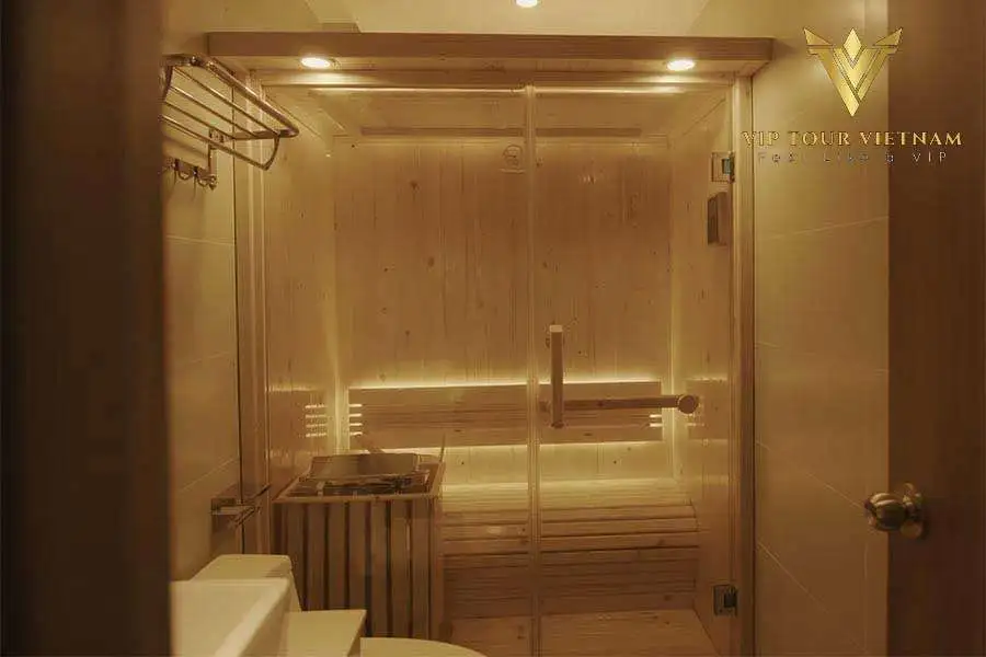 Cloud Nine's massage room has a cozy space with a sauna.