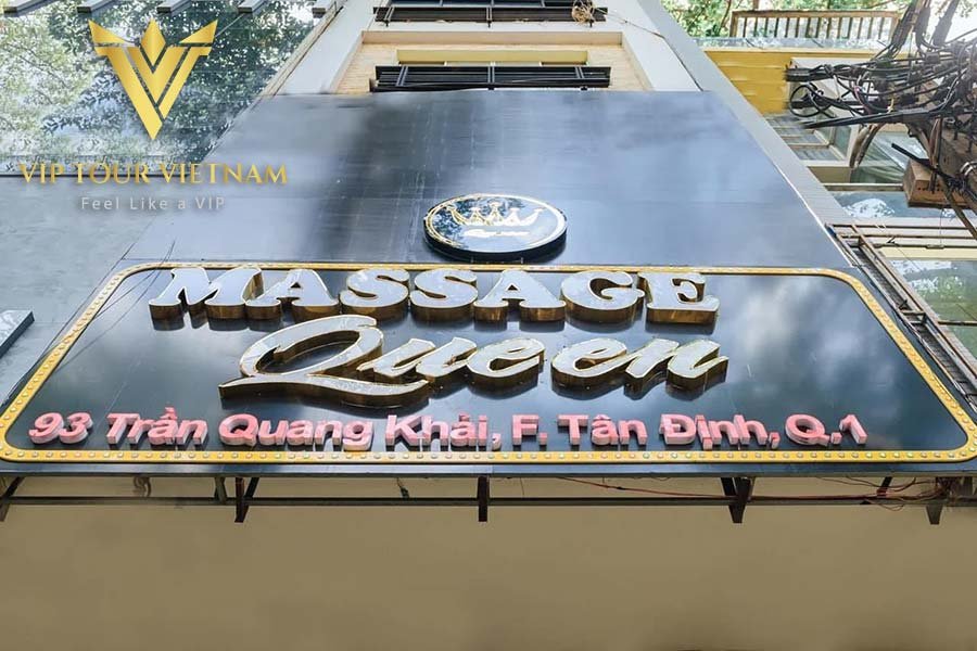 Welcoming exterior entrance of Queen Massage.