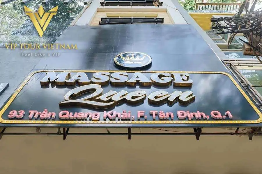 Welcoming exterior entrance of Queen Massage.