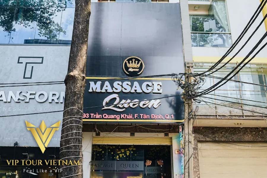 Welcoming exterior entrance of Queen Massage.