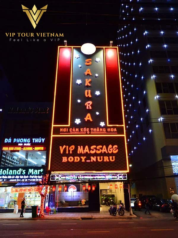 Sakura Massage Da Nang signage – Nuru & VIP massage in Da Nang