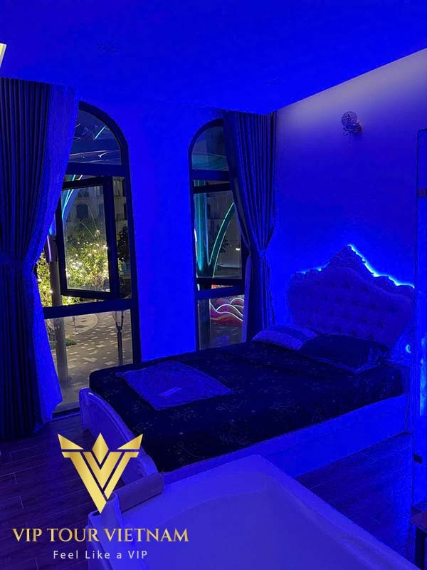 Featuring atmospheric lighting, comfortable beds, and a private tub for the ultimate Nuru experience.