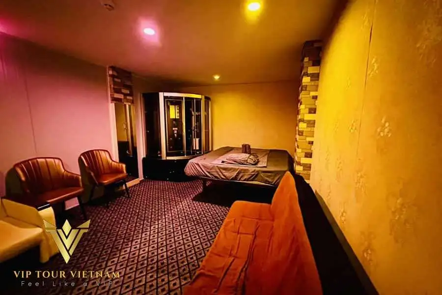 Private VIP room with warm lighting and extra amenities.