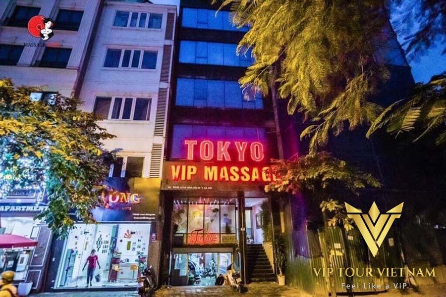 The official exterior of Tokyo Massage in the Cau Giay district, located for easy access.